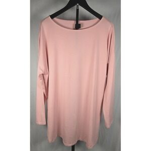 J.Jill Luxe Supima Tunic Top Pink Long Sleeve Soft Stretch Modal Size XL